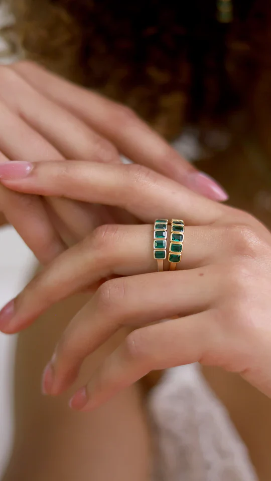 Fancy Emerald Stones Ring - Image 3