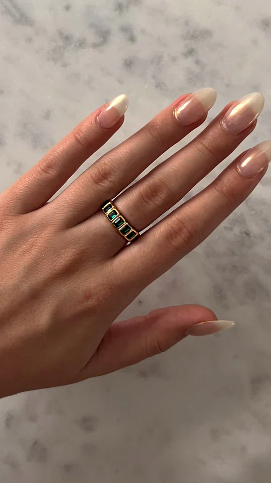 Fancy Emerald Stones Ring - Image 5