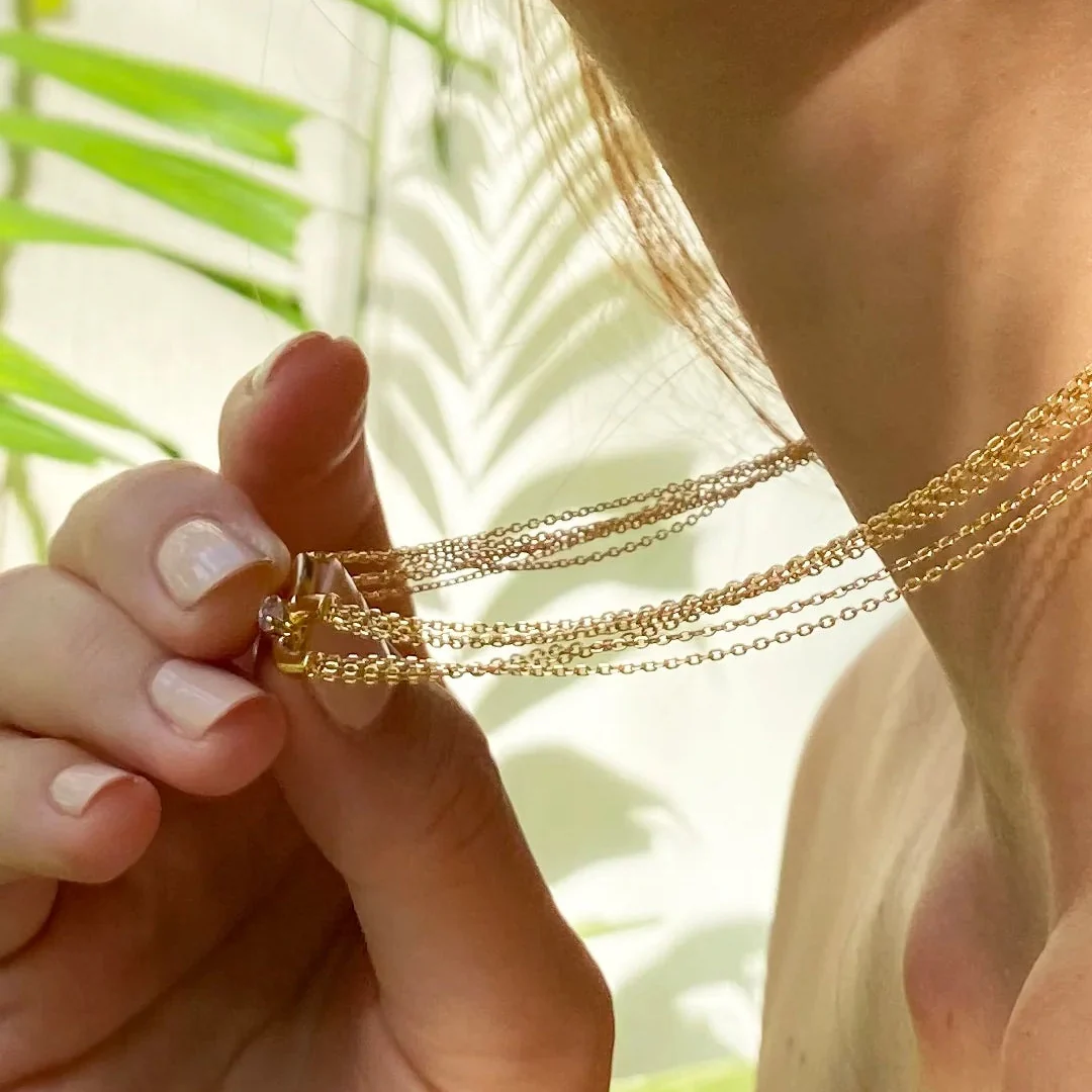 Multi Chains Adjustable Necklace Gold Plating - Image 12