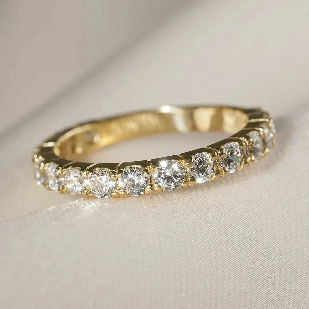 Fairy Lights Gold Plated Zircon Wedding Band