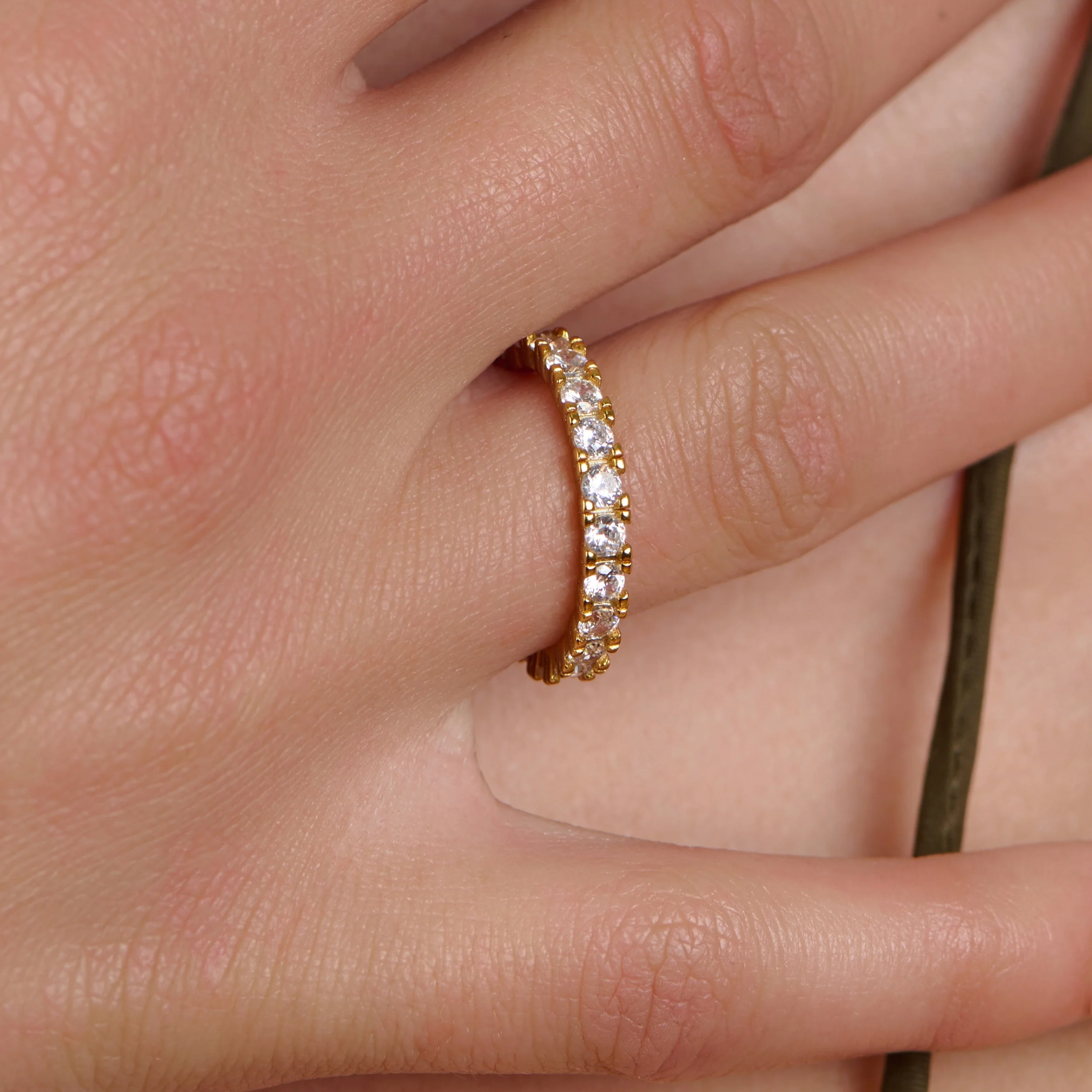 Fairy Lights Gold Plated Zircon Wedding Band - Image 3