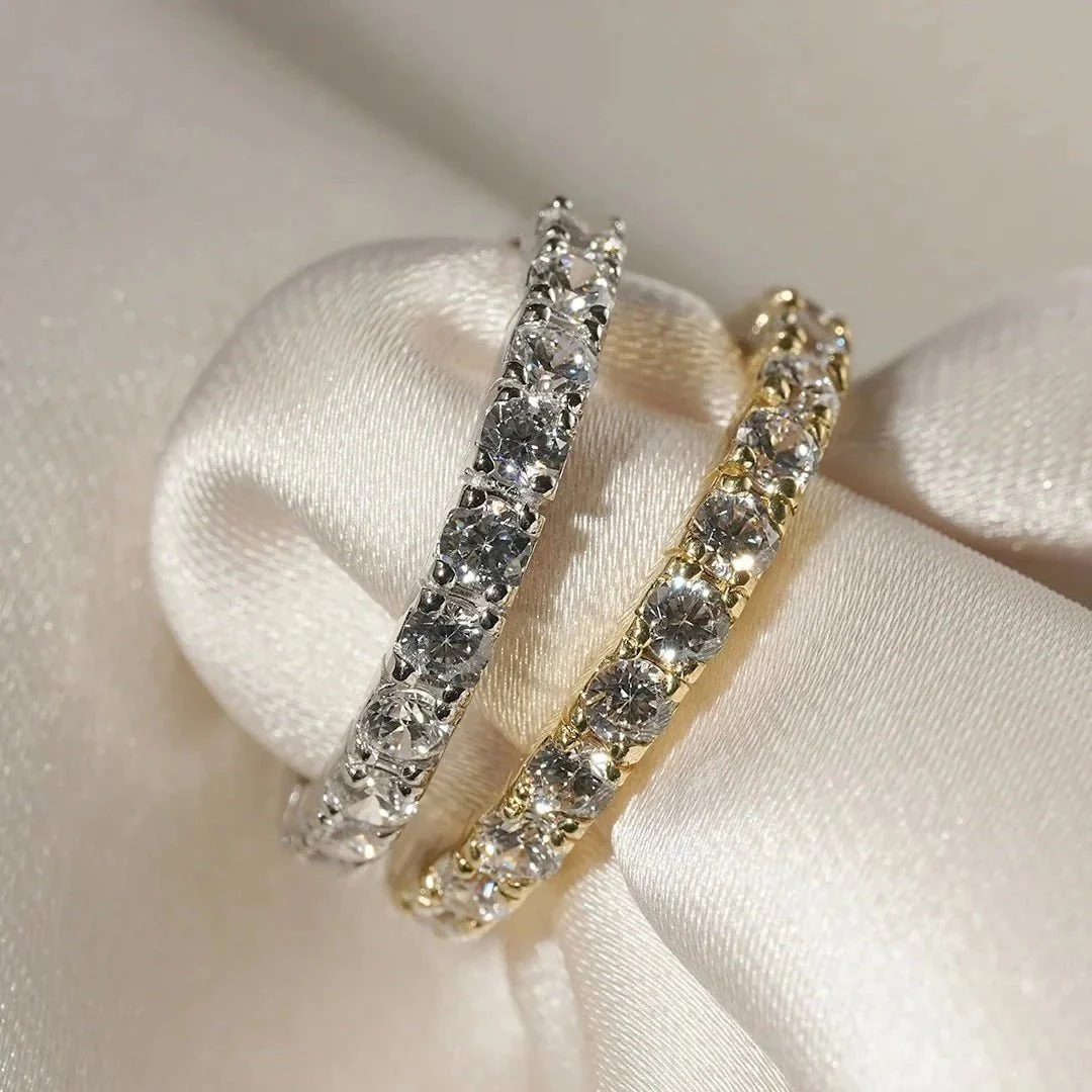Fairy Lights Gold Plated Zircon Wedding Band - Image 5