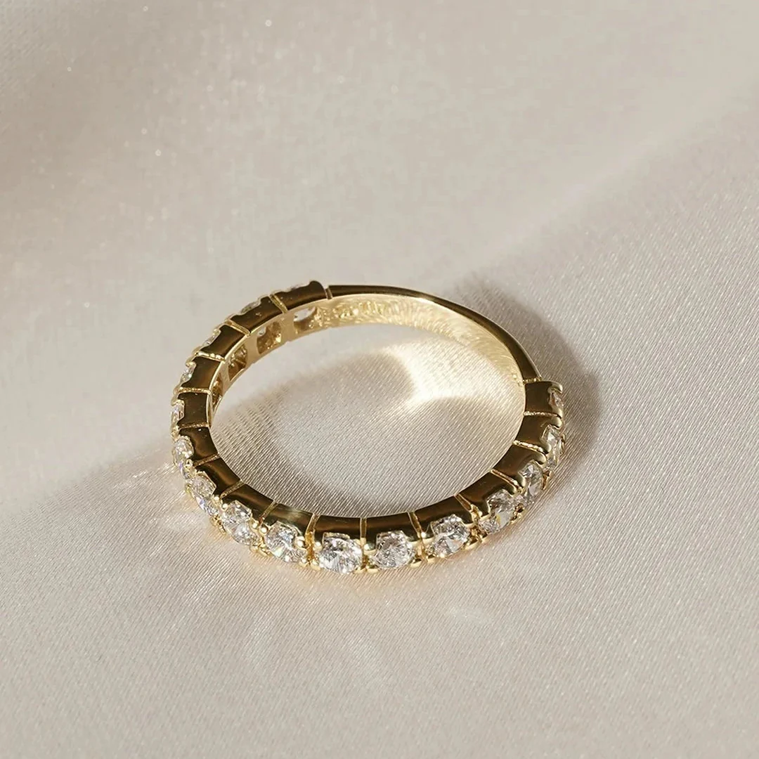 Fairy Lights Gold Plated Zircon Wedding Band - Image 7
