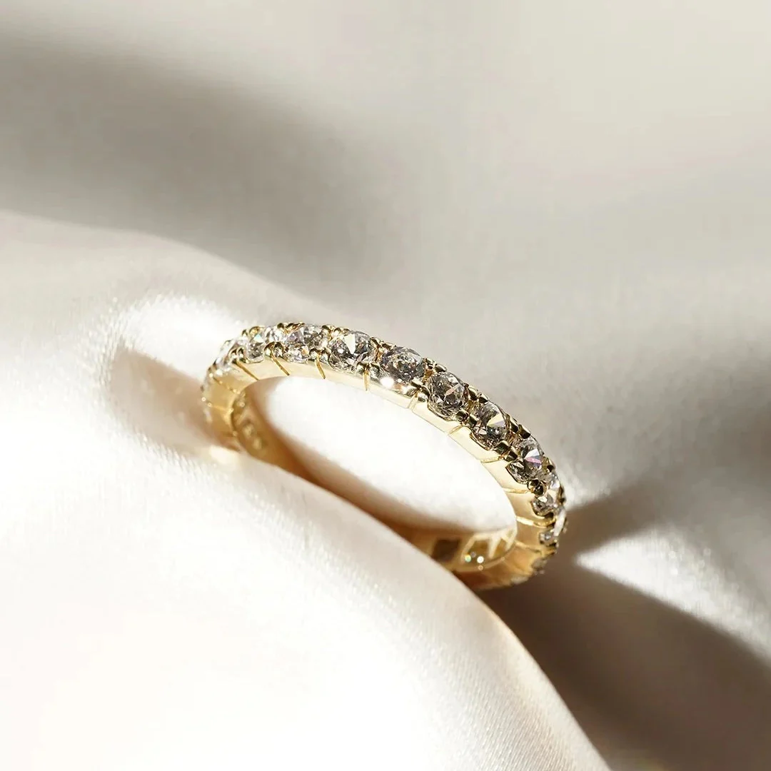 Fairy Lights Gold Plated Zircon Wedding Band - Image 8