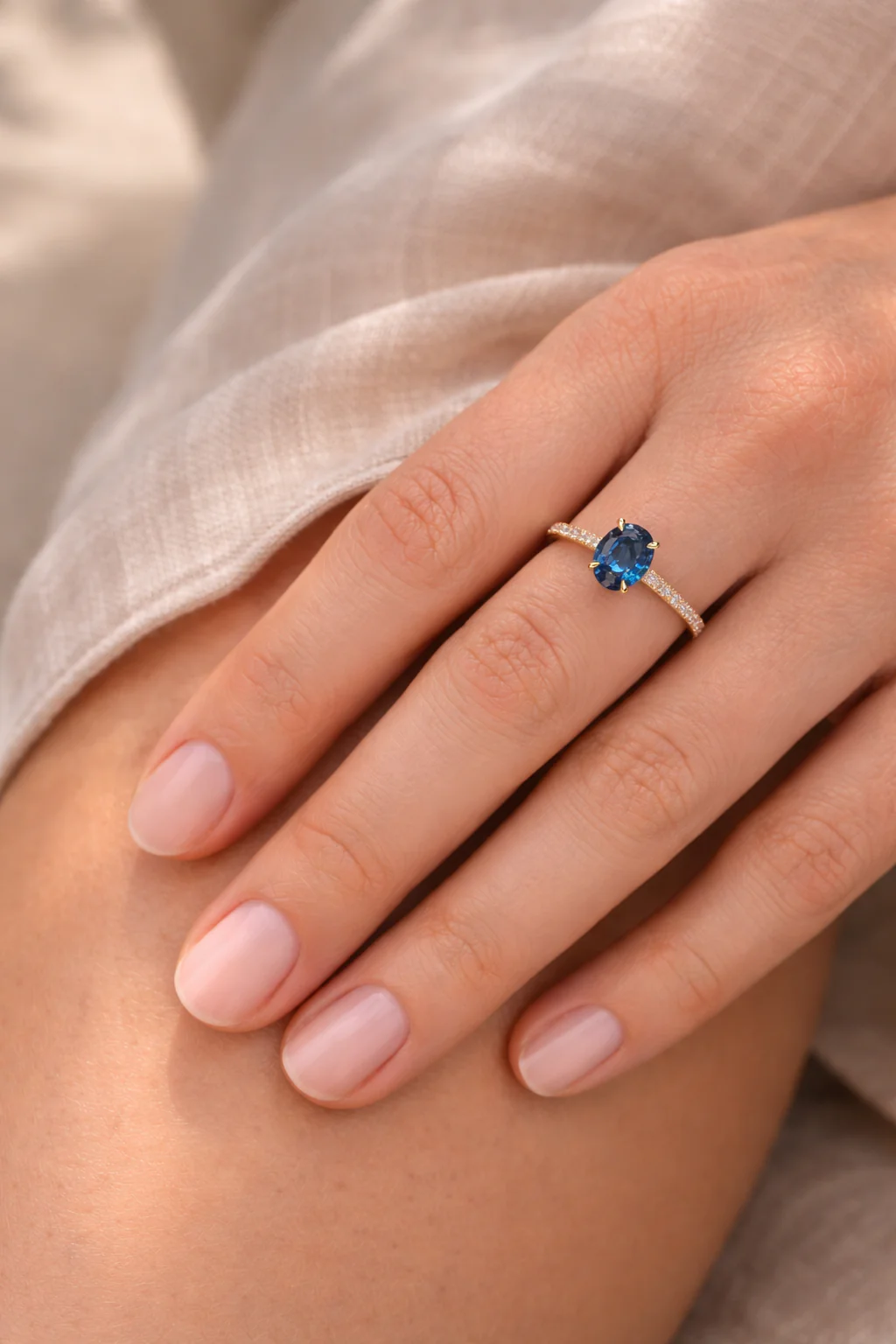 Fairytale Blue Sapphire Promise Ring - Image 2