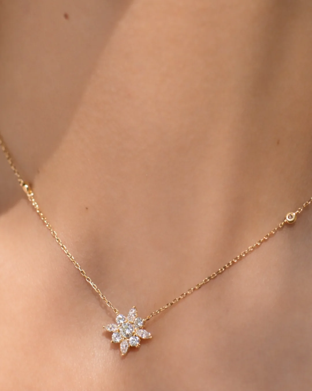 Fancy Gold Plated Zircon Stone Necklace And Earrings Set - Image 4