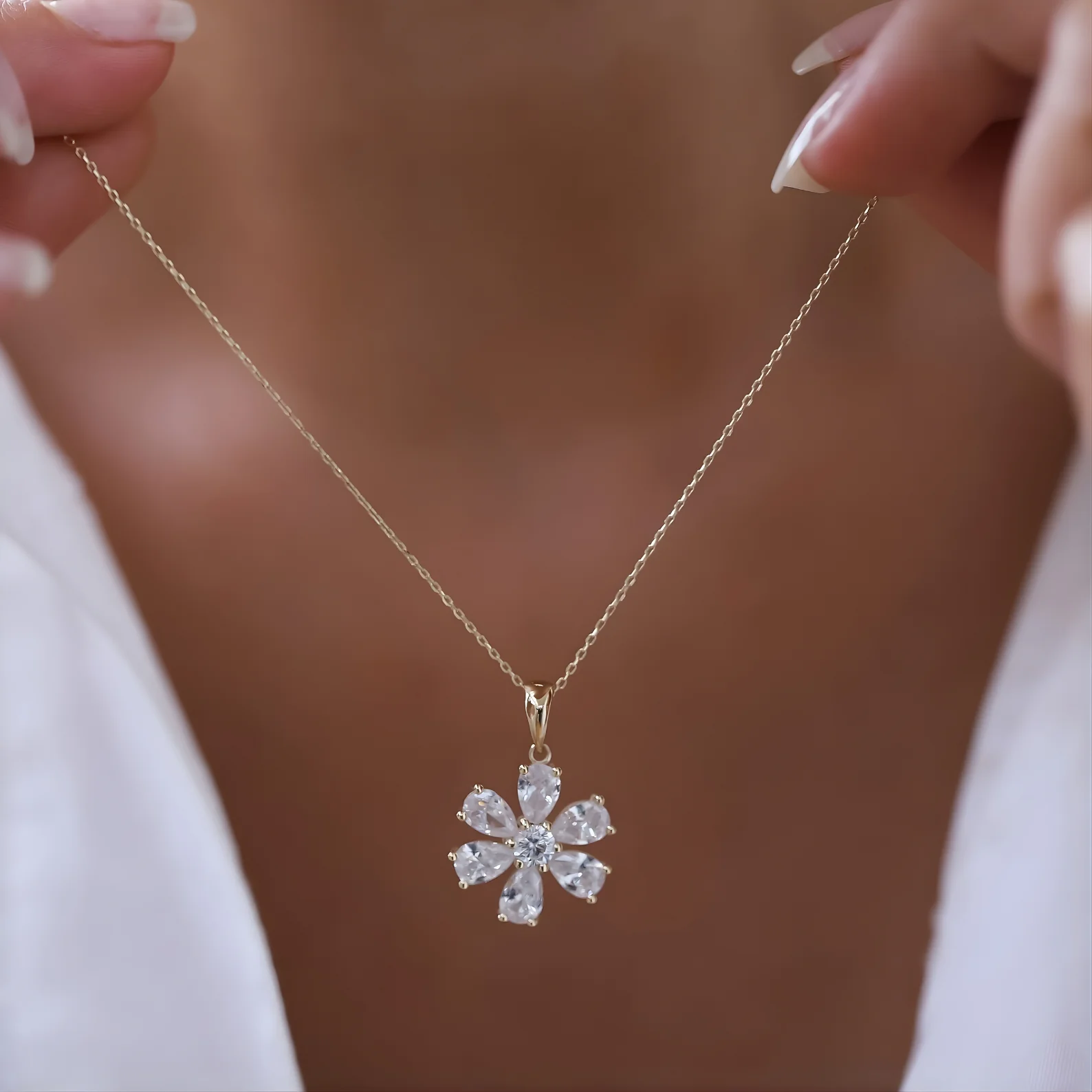 Golden Flower Necklace - Image 3