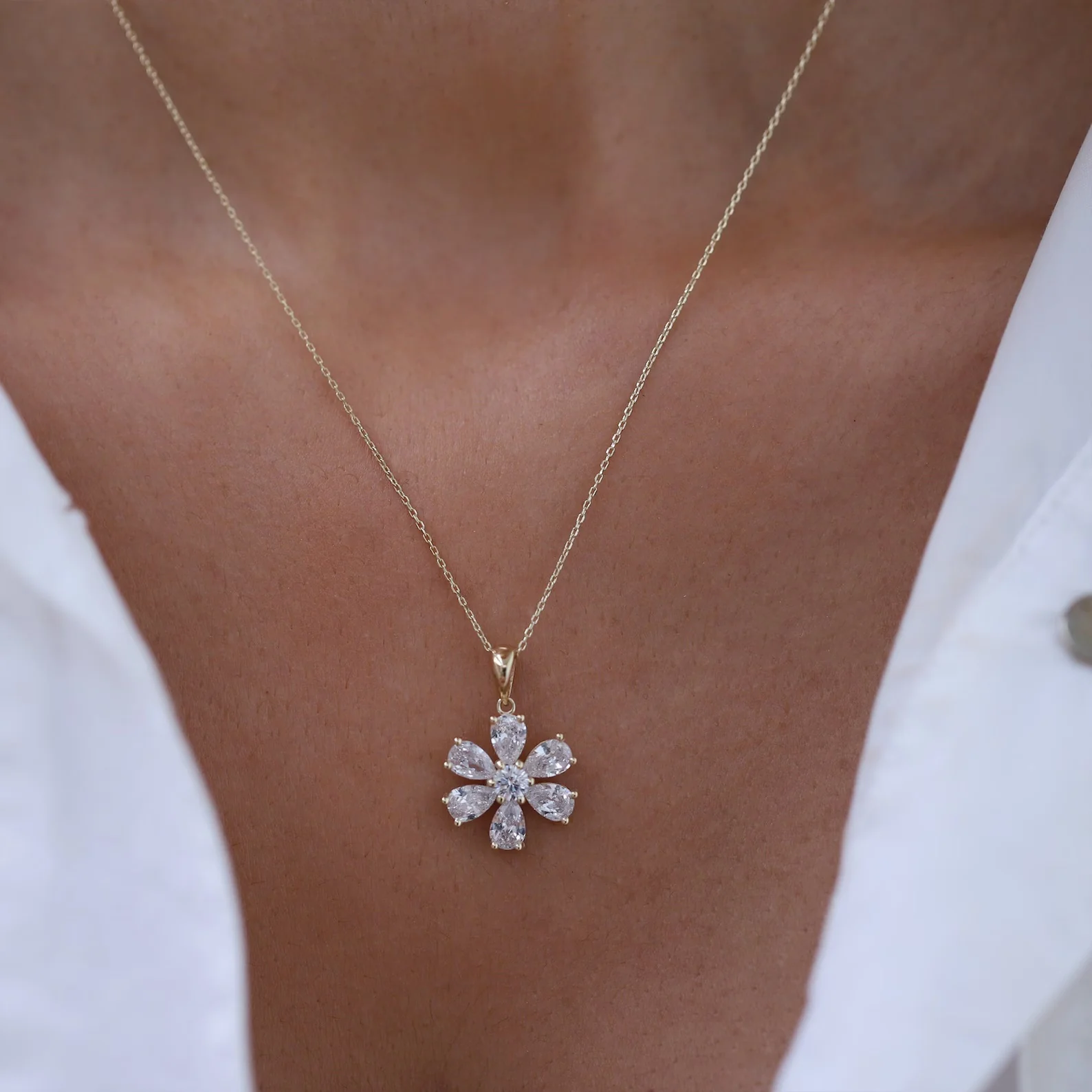 Golden Flower Necklace - Image 4