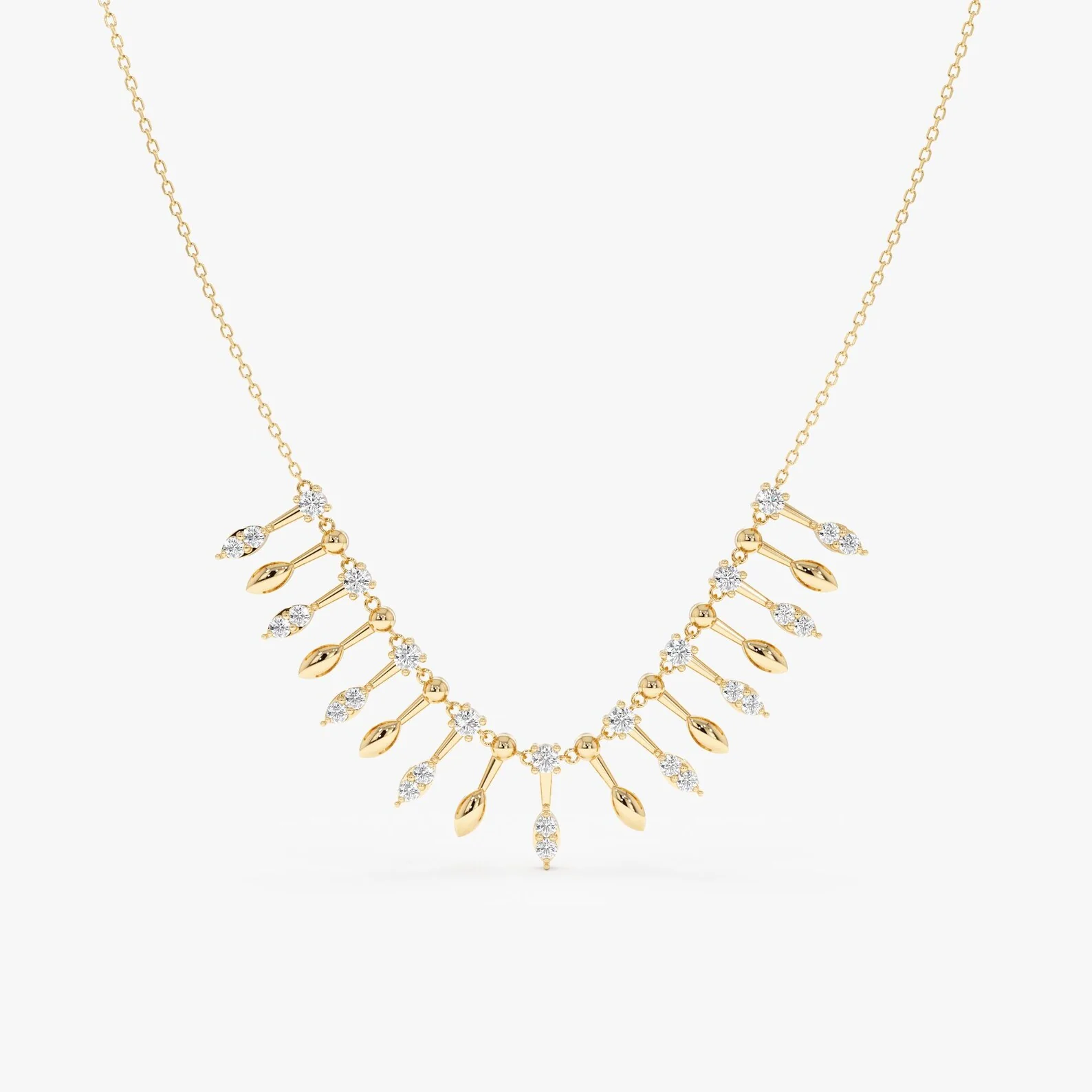 Golden Cascade Marquise Necklace - Image 6