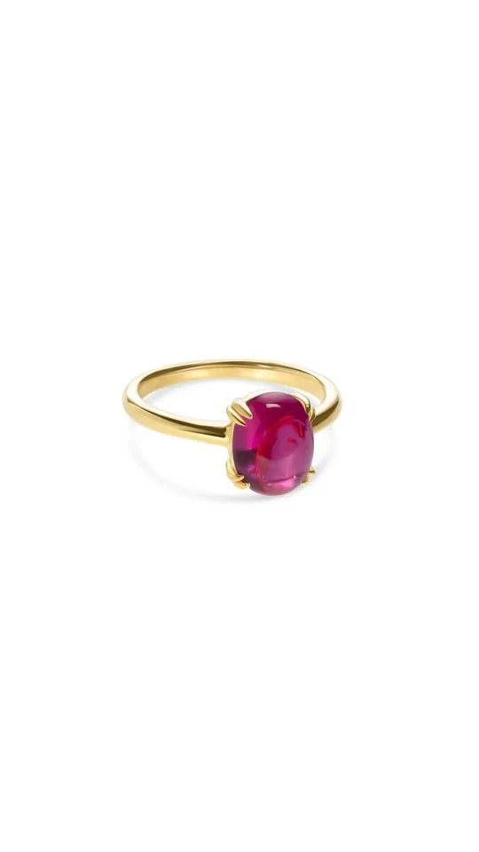Glossy Ruby Cabochon Ring - Image 5
