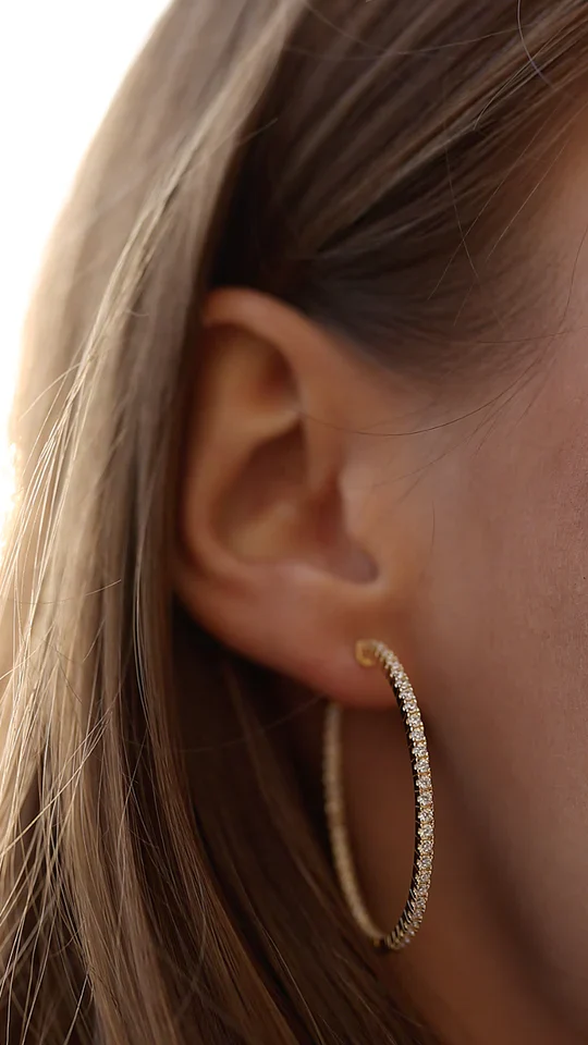 Glow Up Gold Plating Hoops Medium Size - Image 10