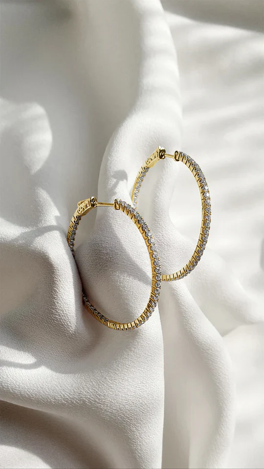 Glow Up Gold Plating Hoops Medium Size - Image 12