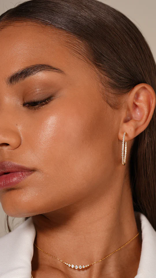 Glow Up Gold Plating Hoops Medium Size - Image 3
