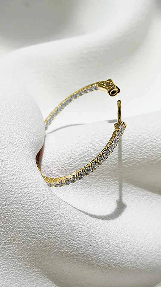 Glow Up Gold Plating Hoops Medium Size - Image 4