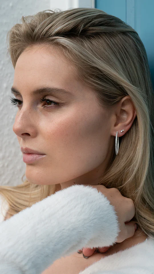 Glow Up Gold Plating Hoops Medium Size - Image 5