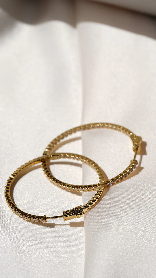 Glow Up Gold Plating Hoops Medium Size - Image 8