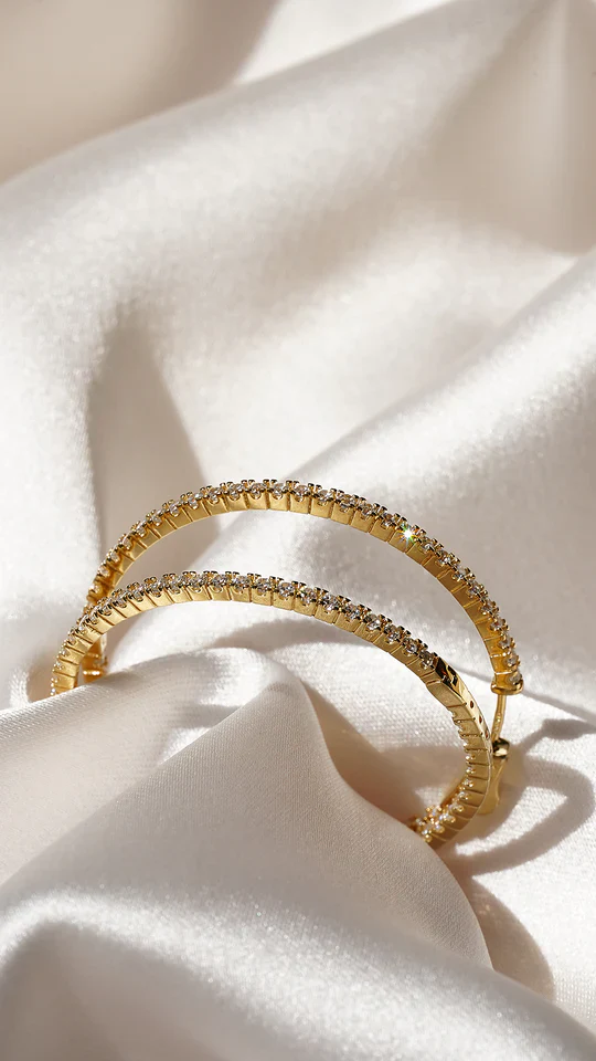Glow Up Gold Plating Hoops Medium Size - Image 9