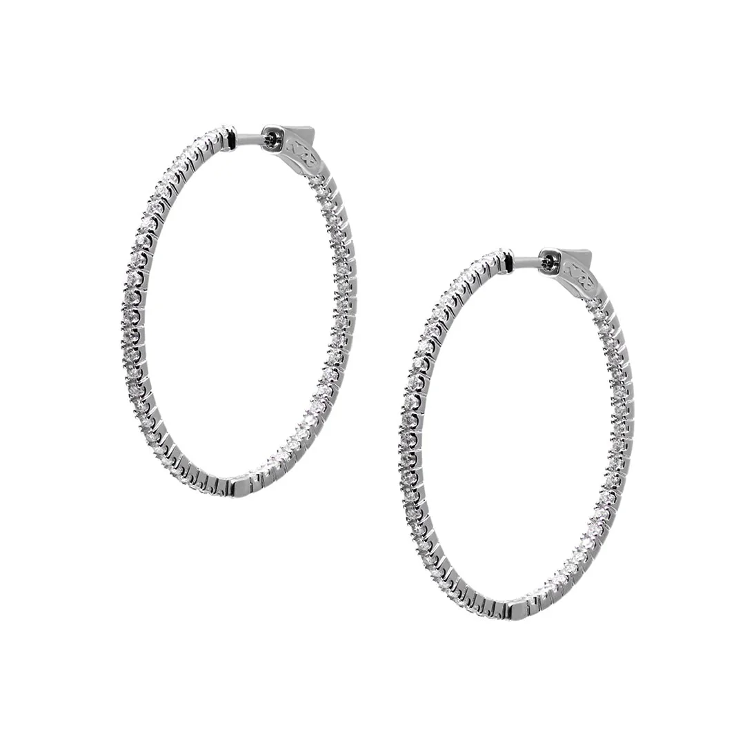 Glow Up Silver Hoops Medium Size - Image 4
