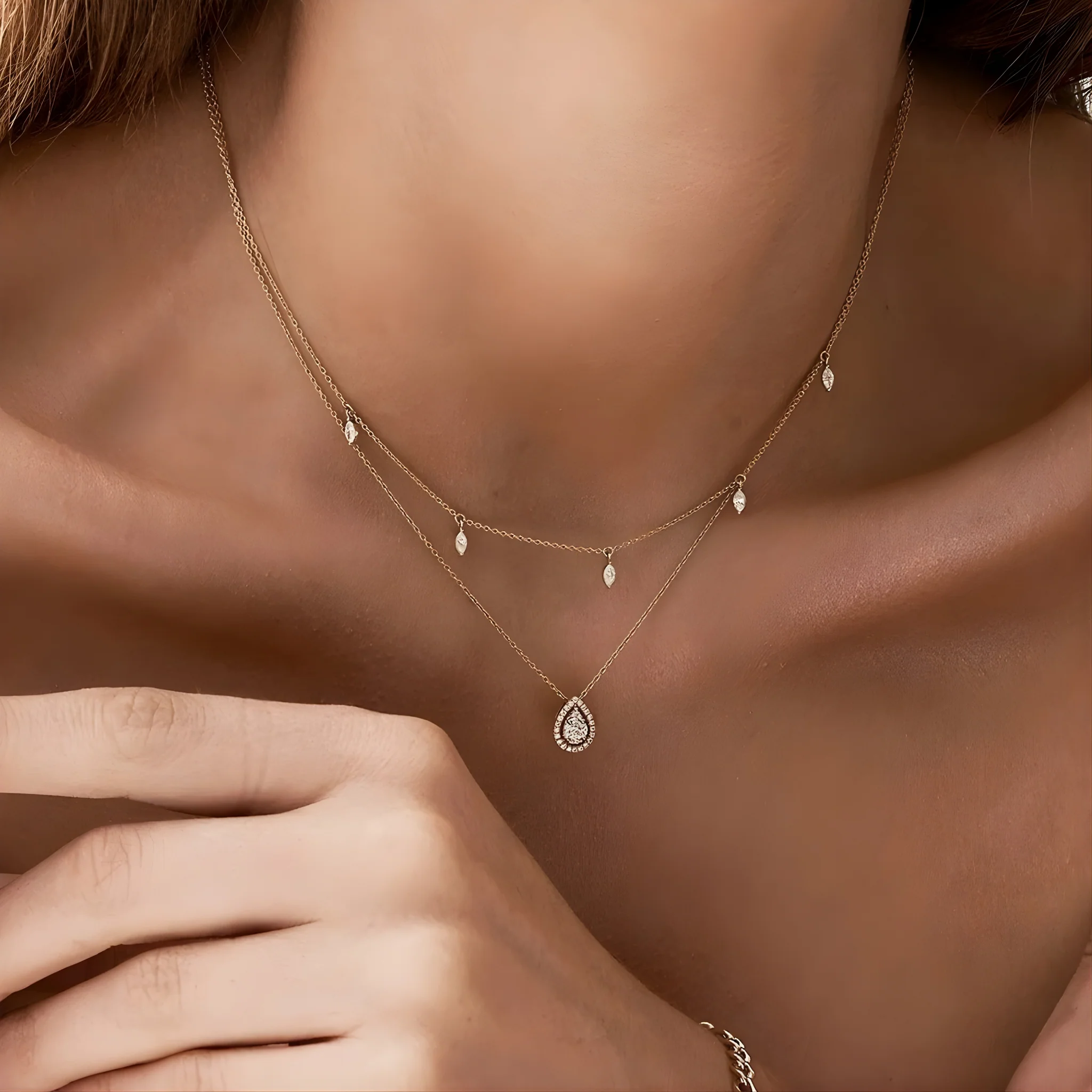 Glow Up Zircon Layered Necklace - Image 2