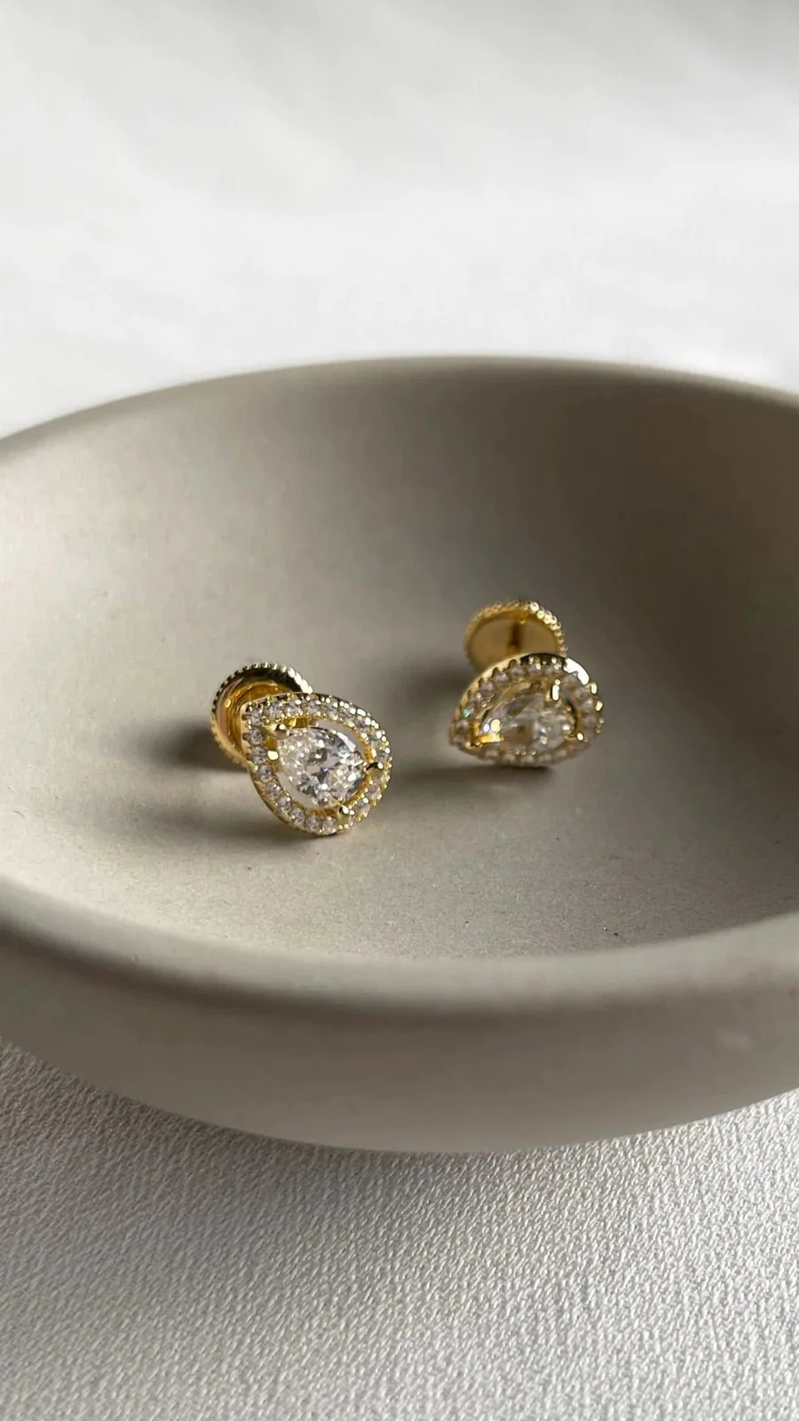 Gold Plated Pear Zircon Stone Necklace & Earrings Set - Image 4