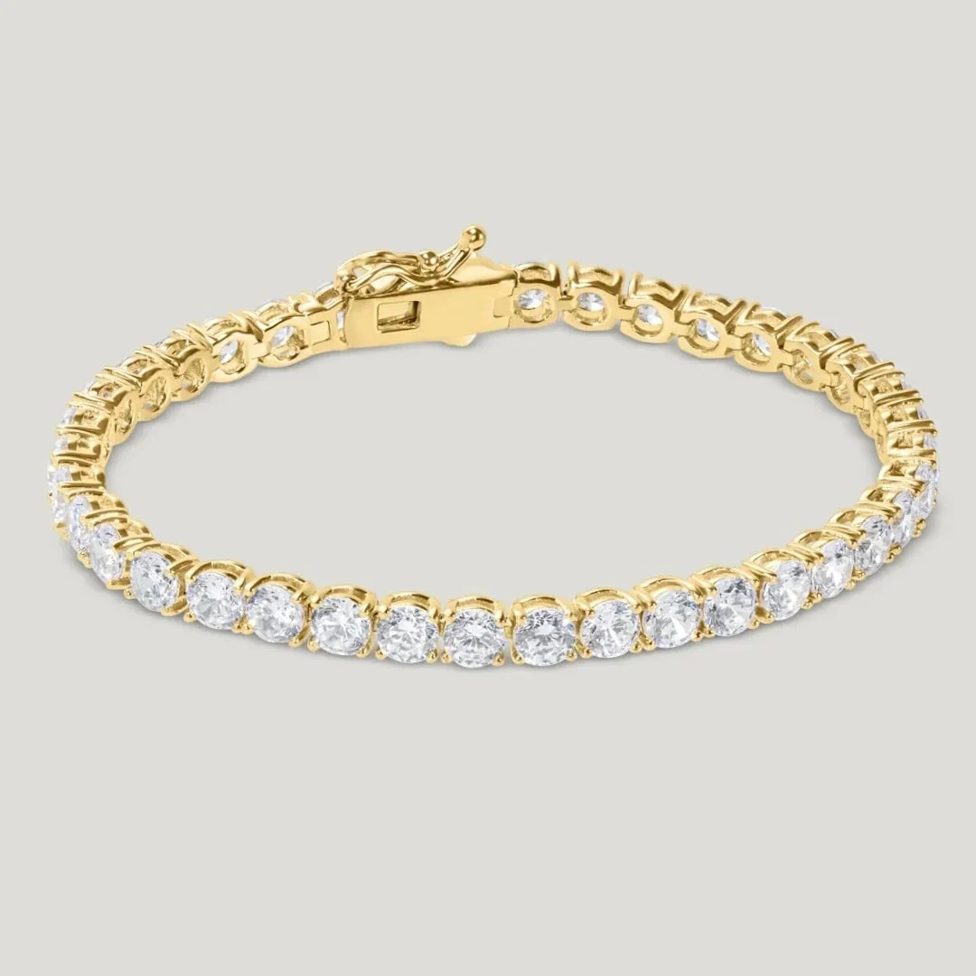 5mm Tennis Bracelet Gold Plated - Image 3
