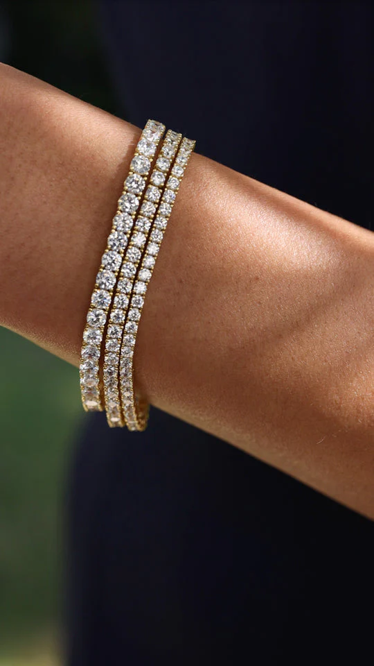 5mm Tennis Bracelet Gold Plated - Image 5