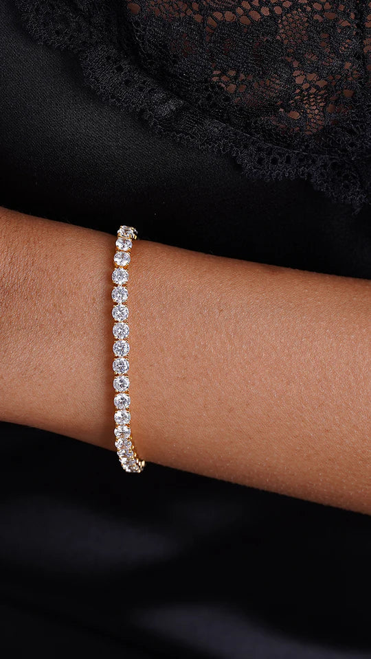 5mm Tennis Bracelet Gold Plated - Image 6