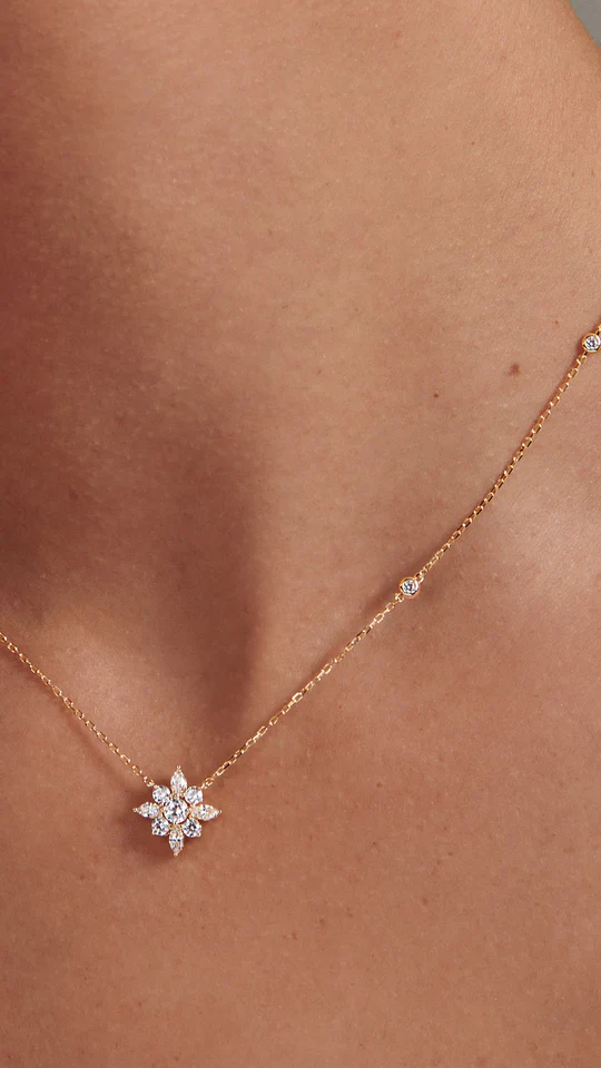 Golden Lilly Flower Necklace