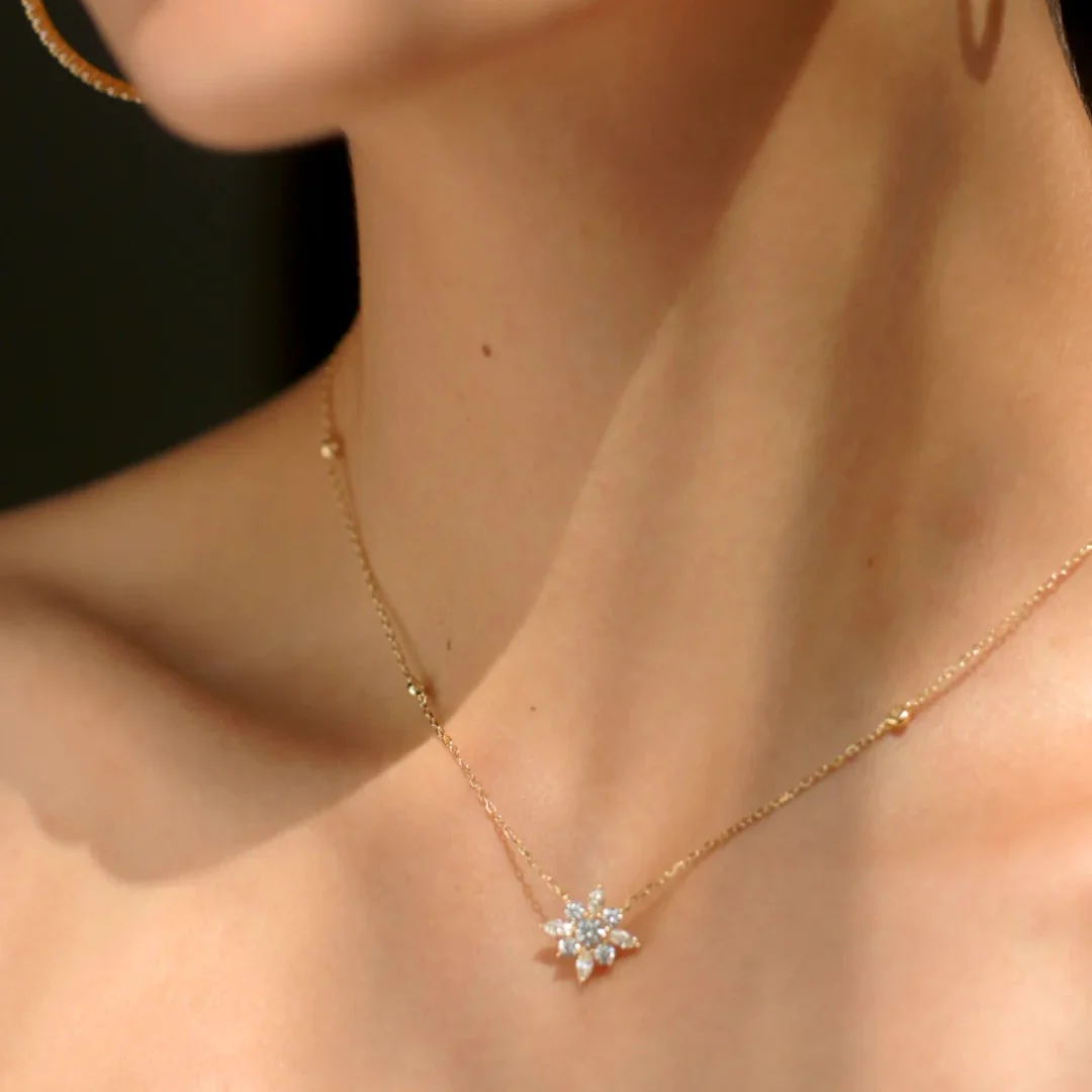 Golden Lilly Flower Necklace - Image 4