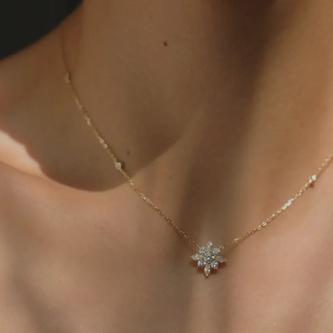 Golden Lilly Flower Necklace - Image 5