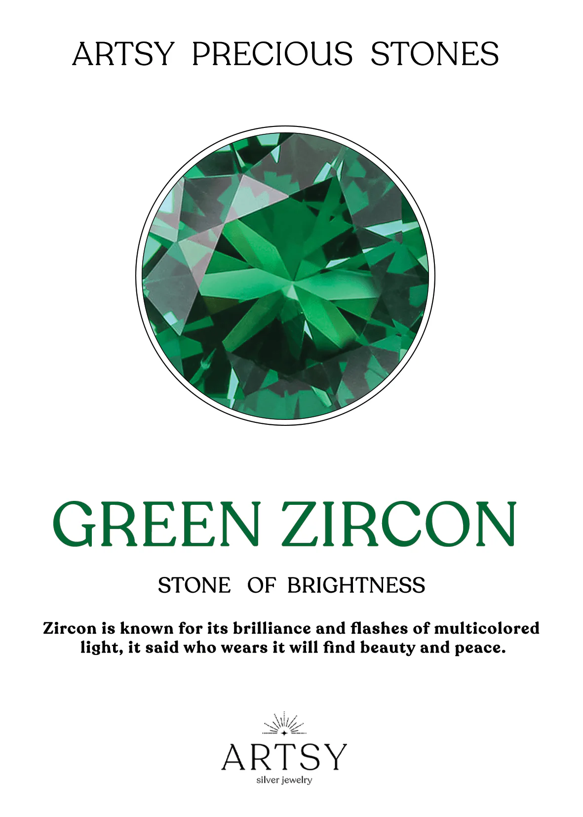 Green drop zircon stone Necklace - Image 6
