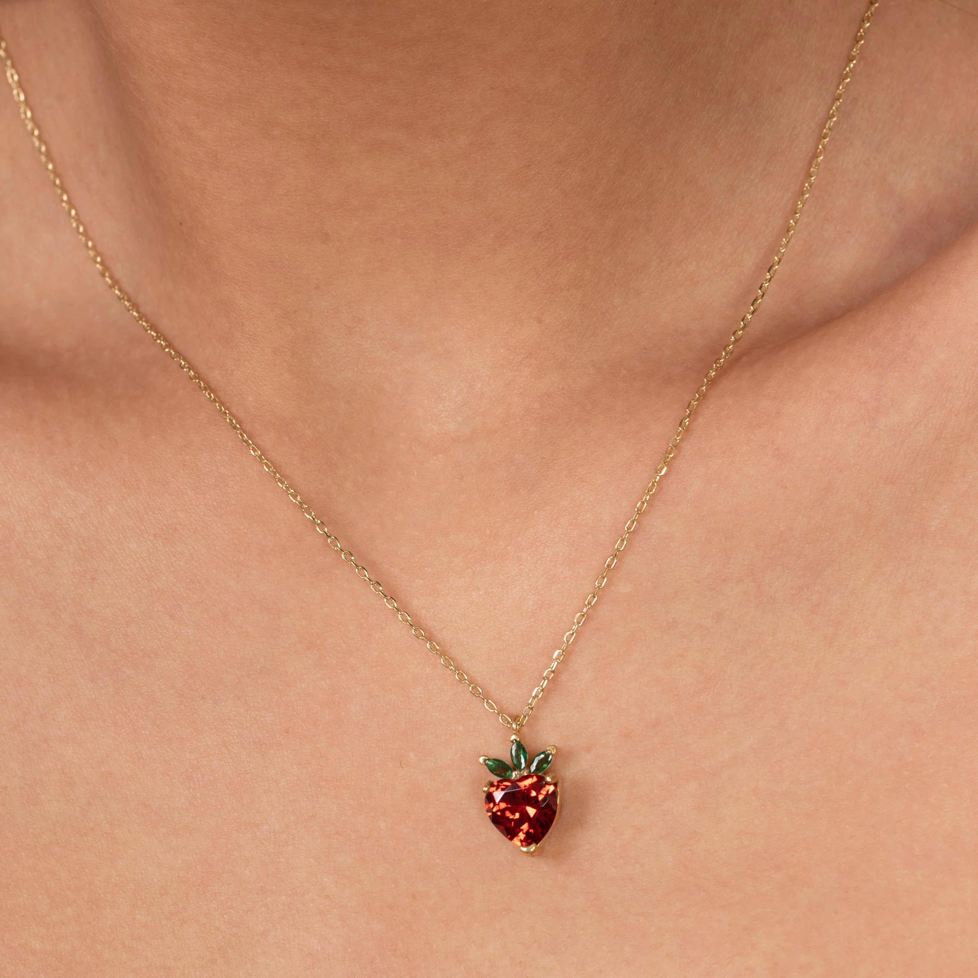 Heart Strawberry Necklace - Image 3