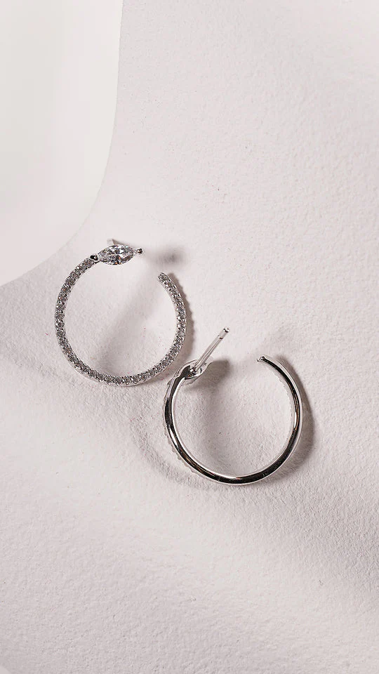 Juliette Marquise Silver Hoops - Image 7