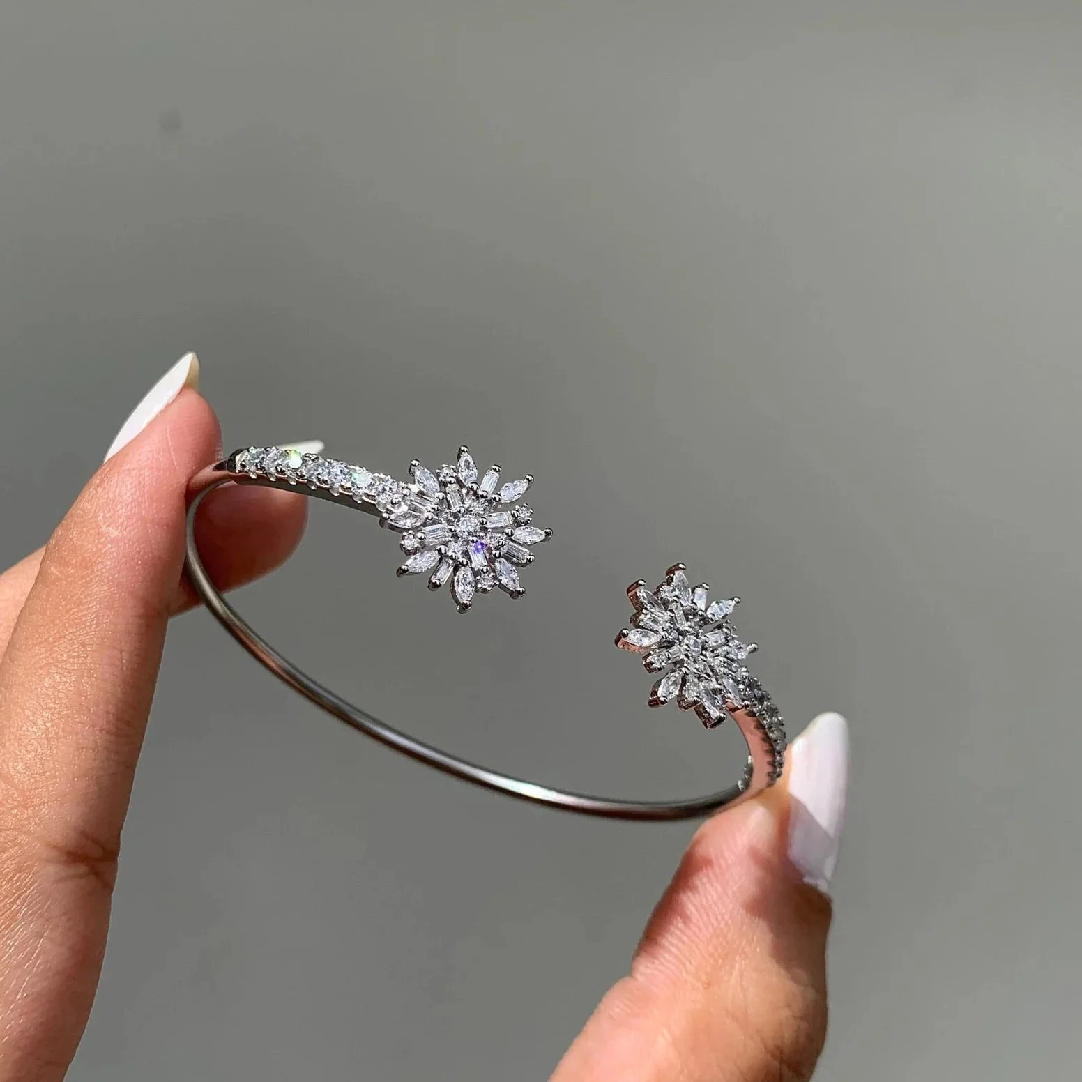 Just Blooming White Zircon Bangle - Image 3