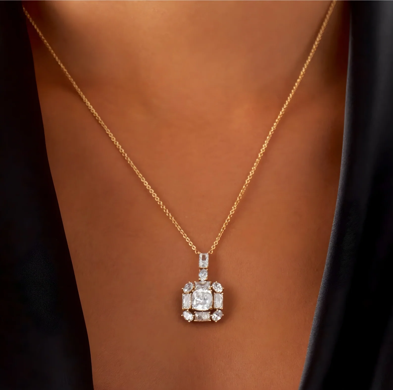 Radiance Halo Drop Necklace - Image 2