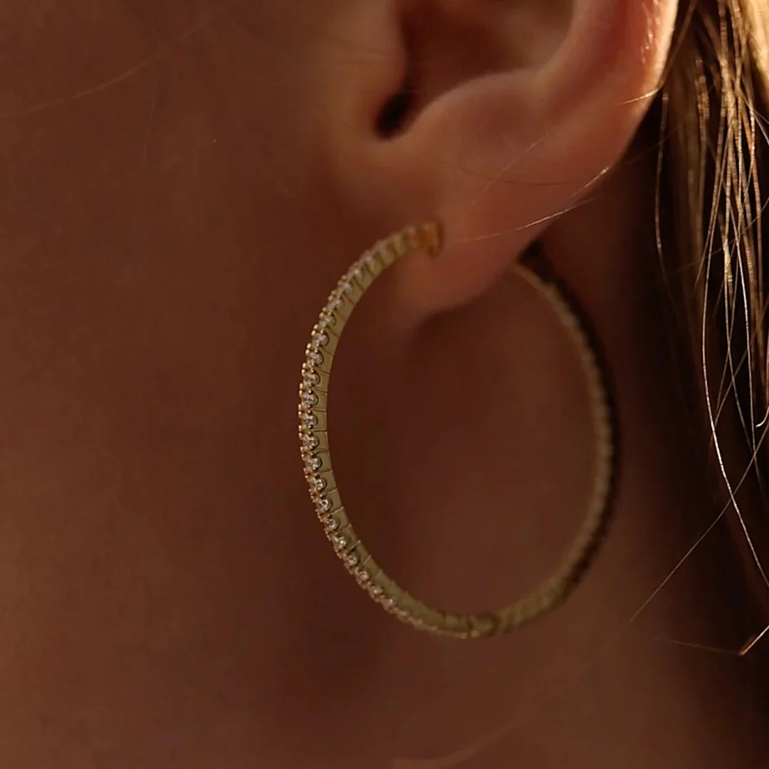 Glow Up Gold Plating Hoops Large Size - Image 3