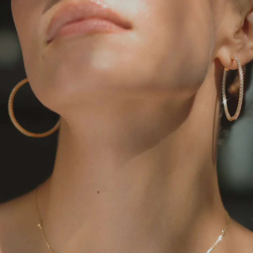 Glow Up Gold Plating Hoops Large Size - Image 6