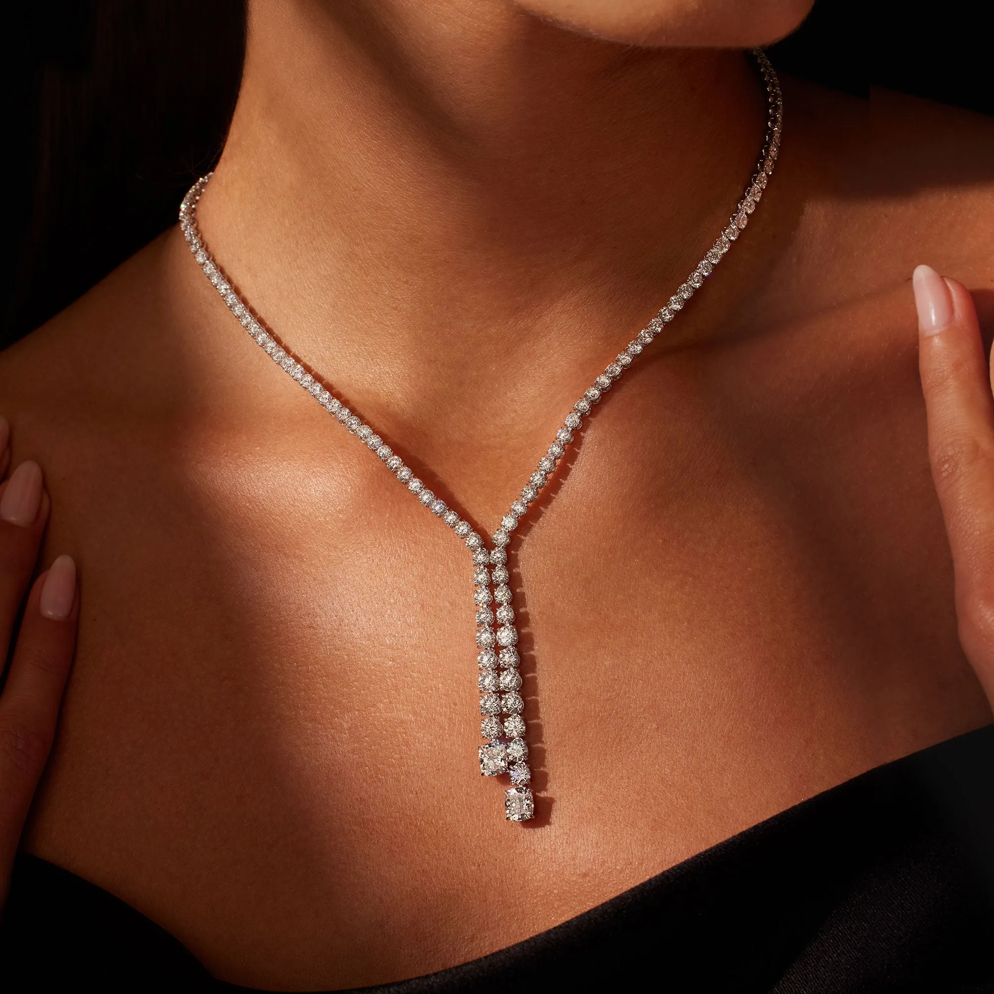 Lariat Tennis Necklace - Image 4