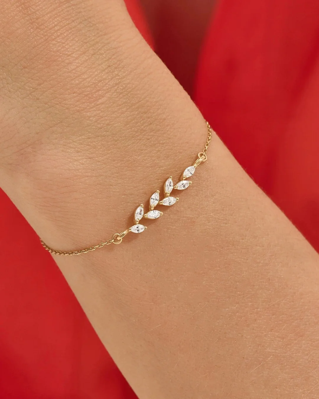 Leaf Marquise Cut Bracelet