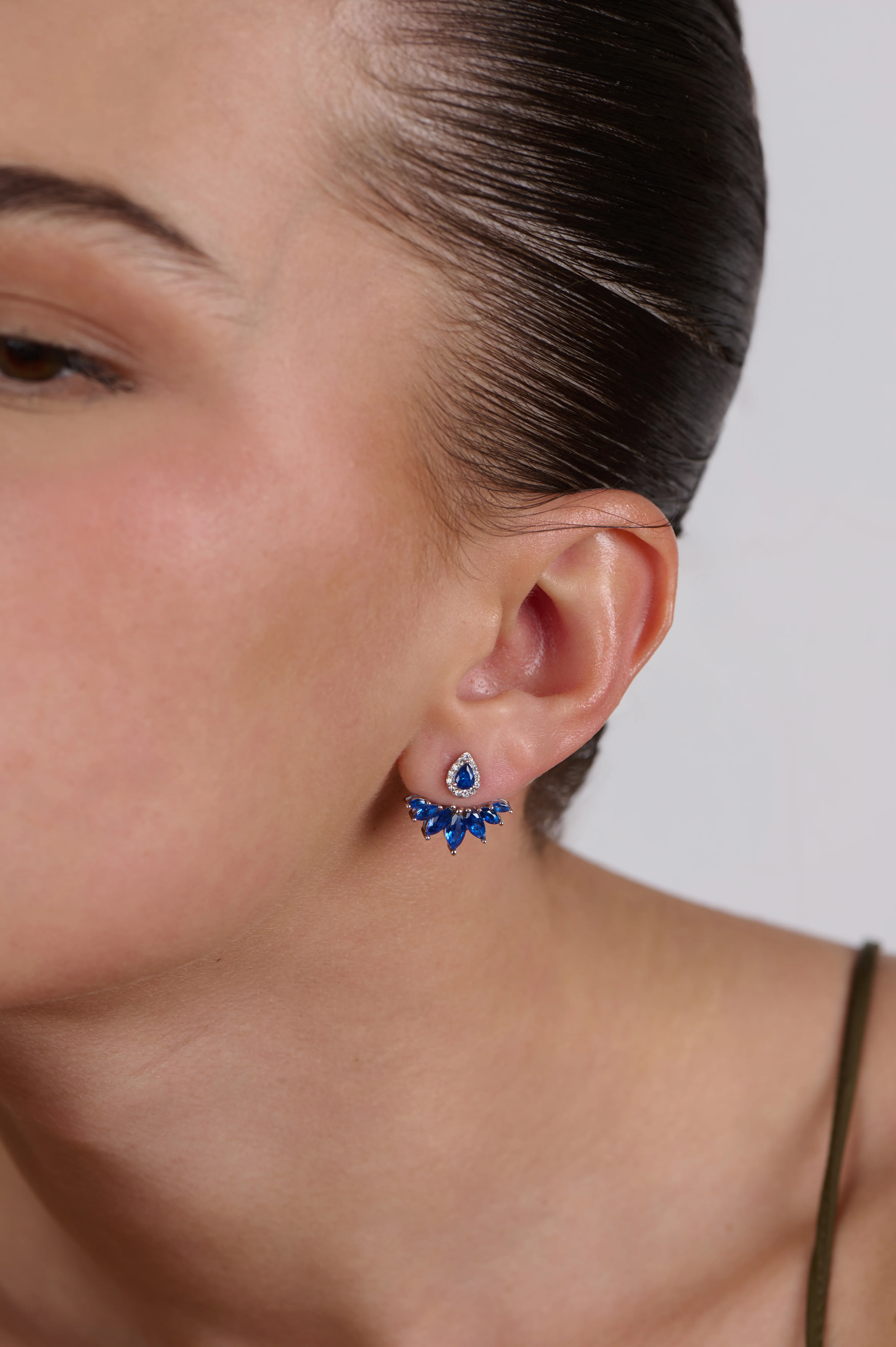 Lily Blue Sapphire Ear Jacket - Image 3