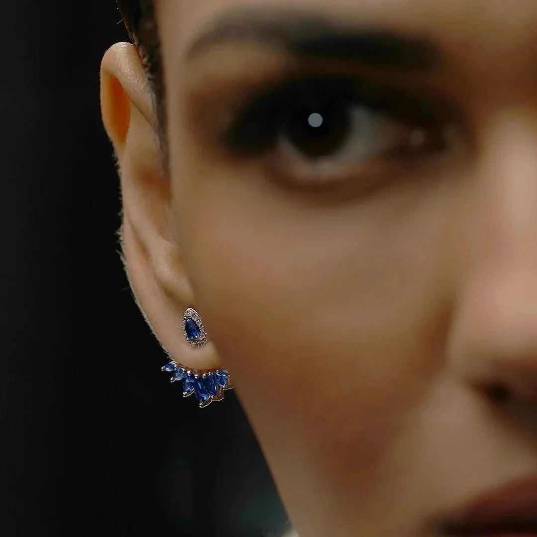 Lily Blue Sapphire Ear Jacket - Image 6