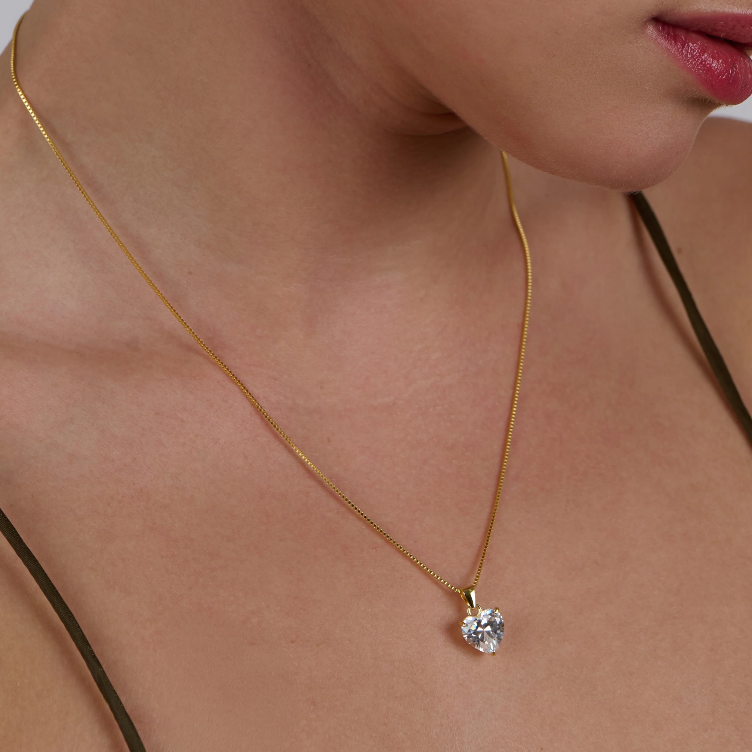 Love Gold Plated Zircon Necklace
