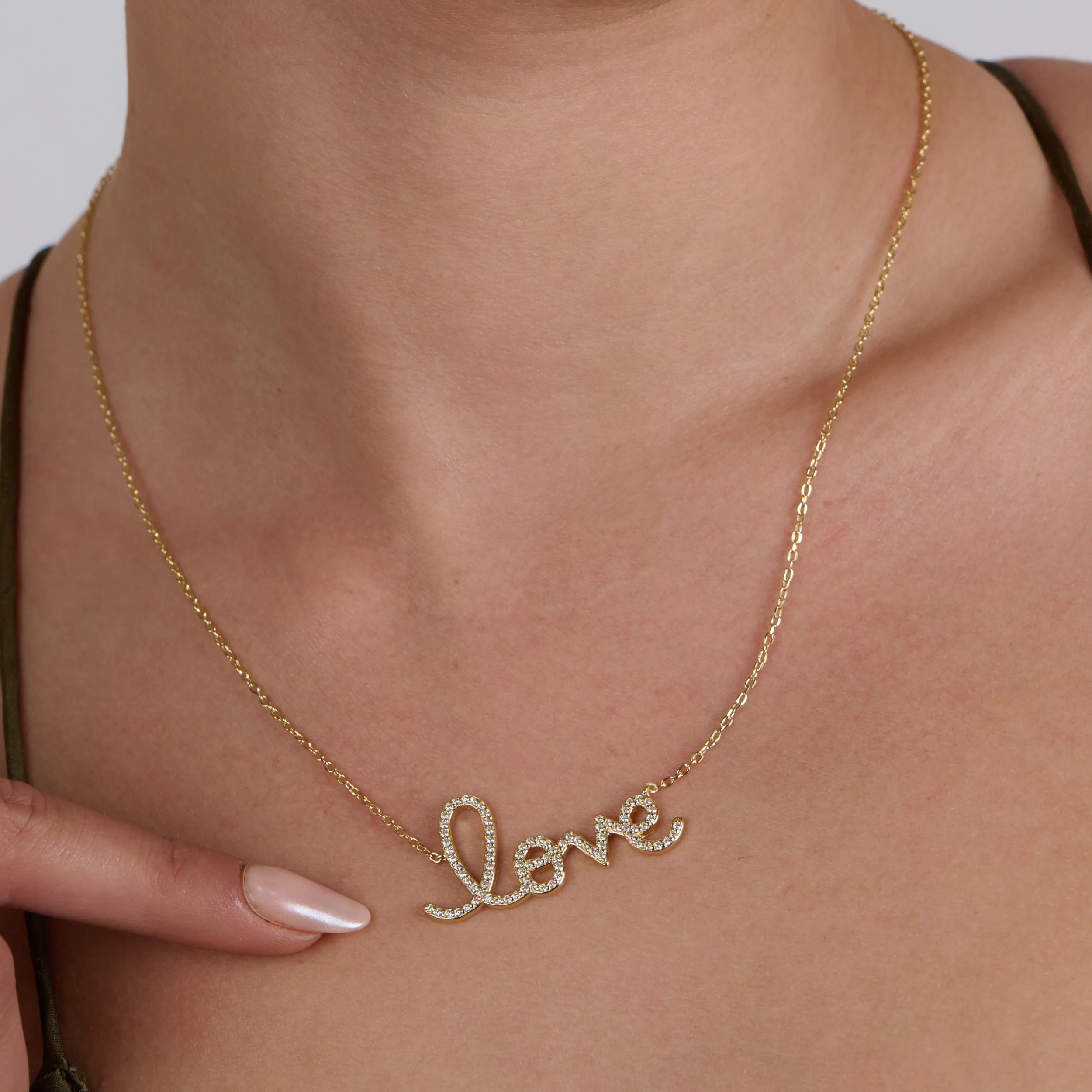 Love White Zircon Necklace