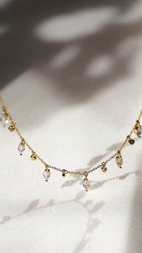 Marquise And Round Stones Adjustable Necklace - Image 10