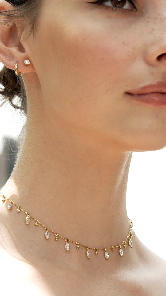 Marquise And Round Stones Adjustable Necklace - Image 12