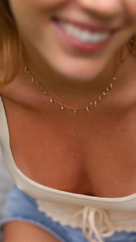 Marquise And Round Stones Adjustable Necklace - Image 14