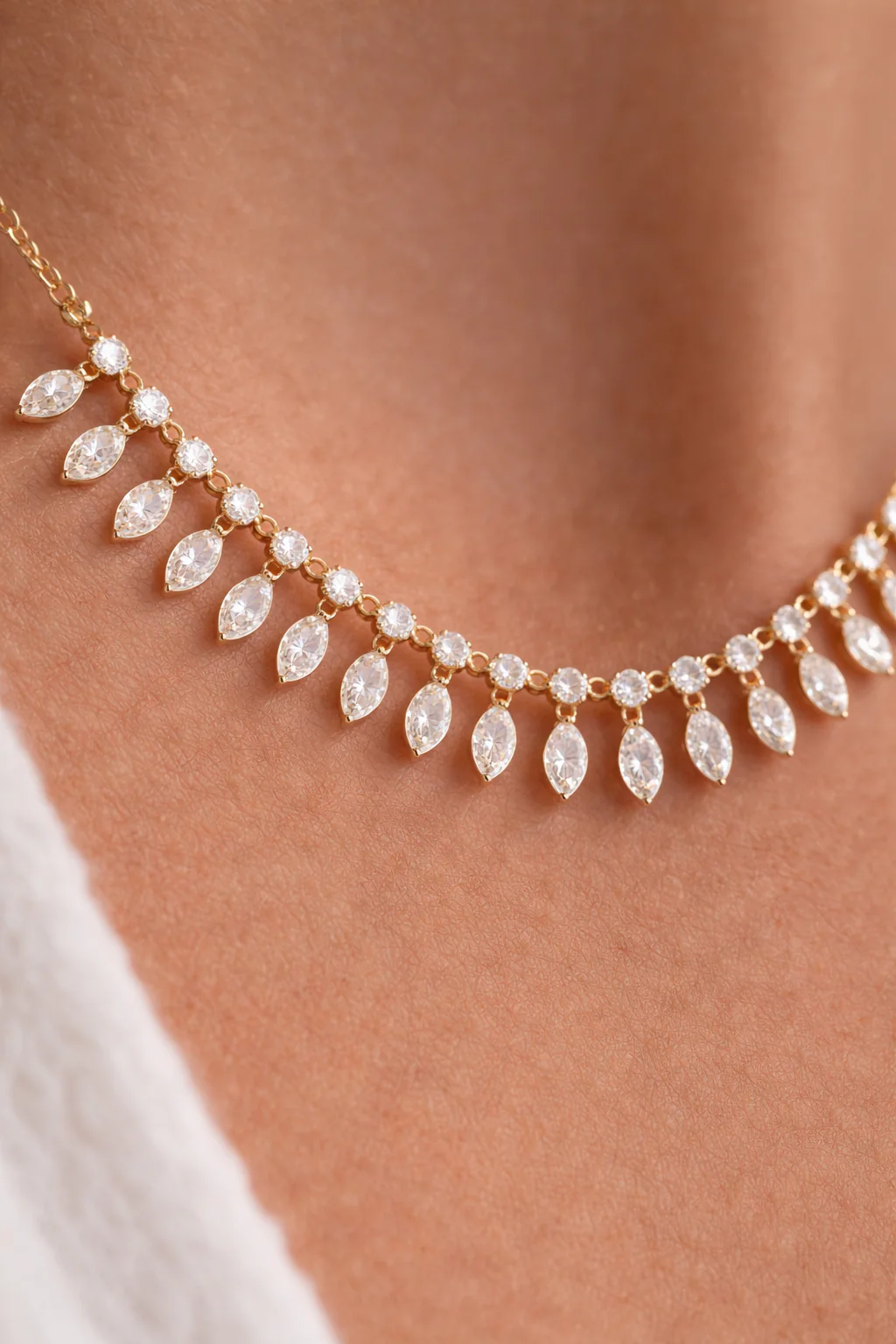 Queen’s Radiance Marquise Zircon Necklace - Image 2