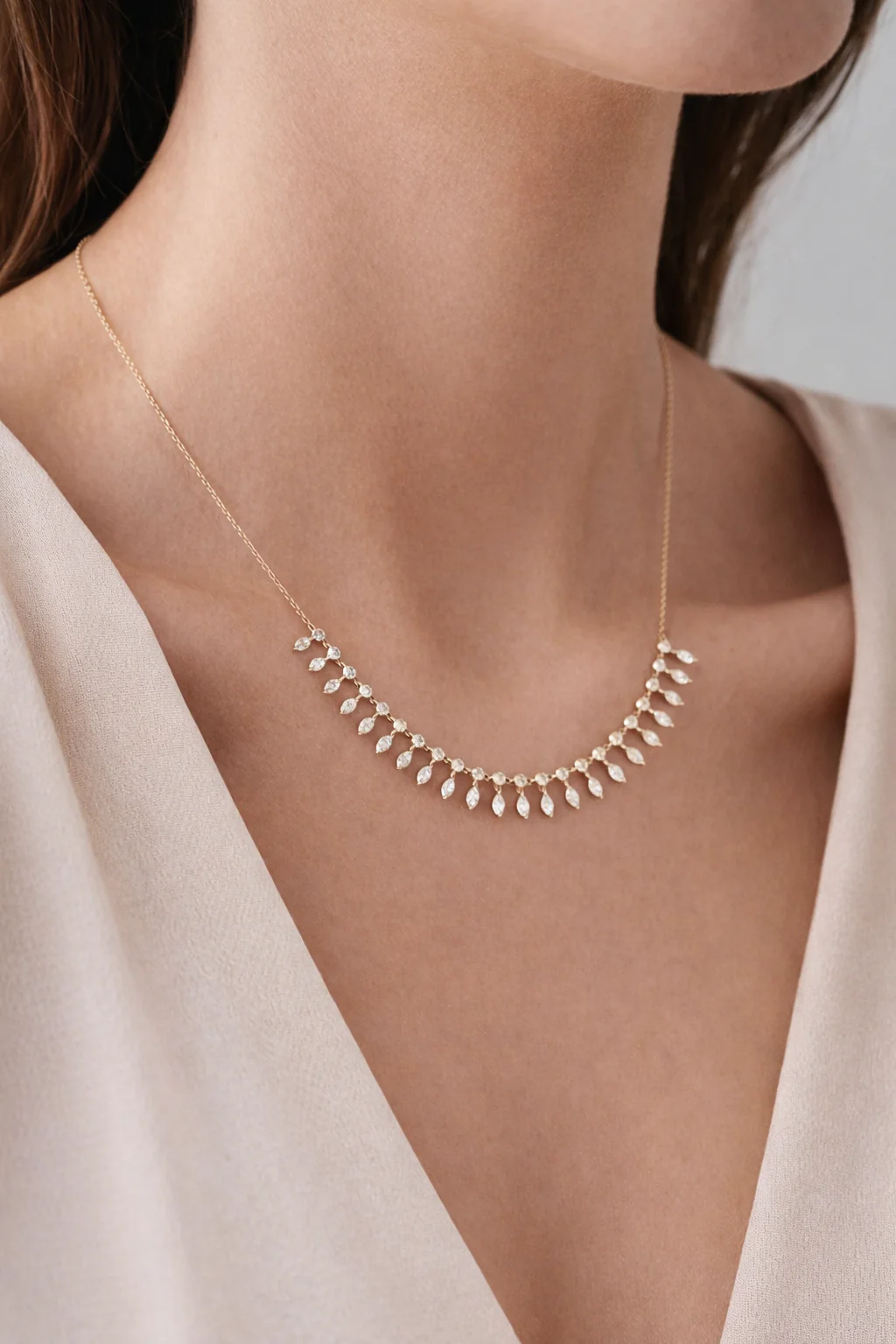 Queen’s Radiance Marquise Zircon Necklace - Image 3