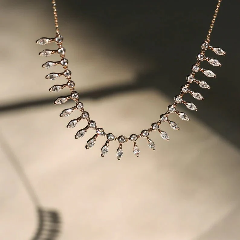 Queen’s Radiance Marquise Zircon Necklace - Image 5