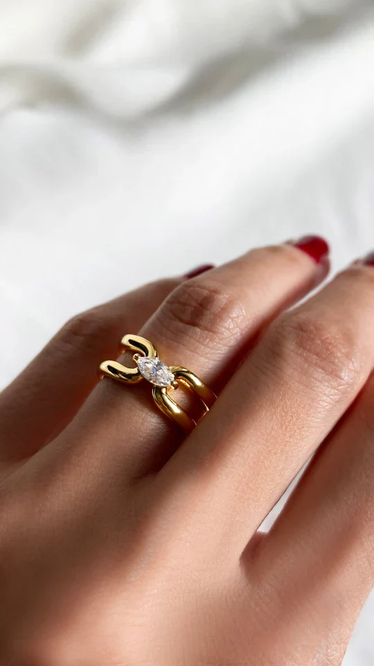 Your Timeless Zircon Gem Ring Gold Plating - Image 3